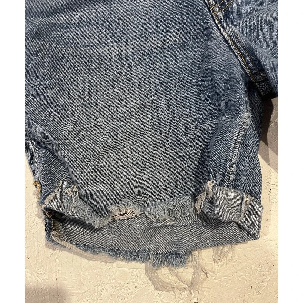 Levis Orange Tab Vintage High Rise Skinny Denim Shorts Womens Size 27 Distressed
